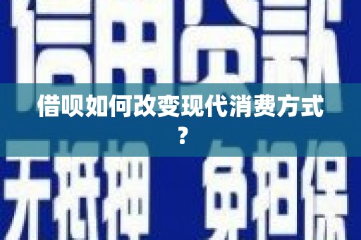 开阳借呗如何改变现代消费方式？