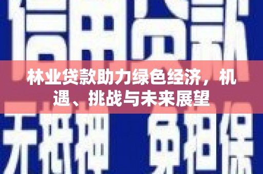 台南林业贷款助力绿色经济，机遇、挑战与未来展望