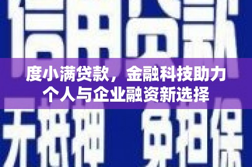 王益度小满贷款，金融科技助力个人与企业融资新选择