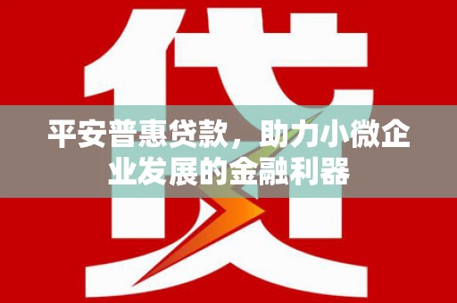 南投平安普惠贷款，助力小微企业发展的金融利器