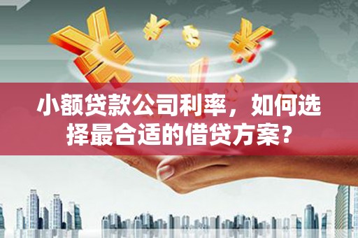 崇义小额贷款公司利率，如何选择最合适的借贷方案？