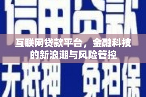 寮步互联网贷款平台，金融科技的新浪潮与风险管控