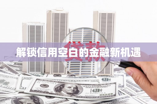 将乐解锁信用空白的金融新机遇